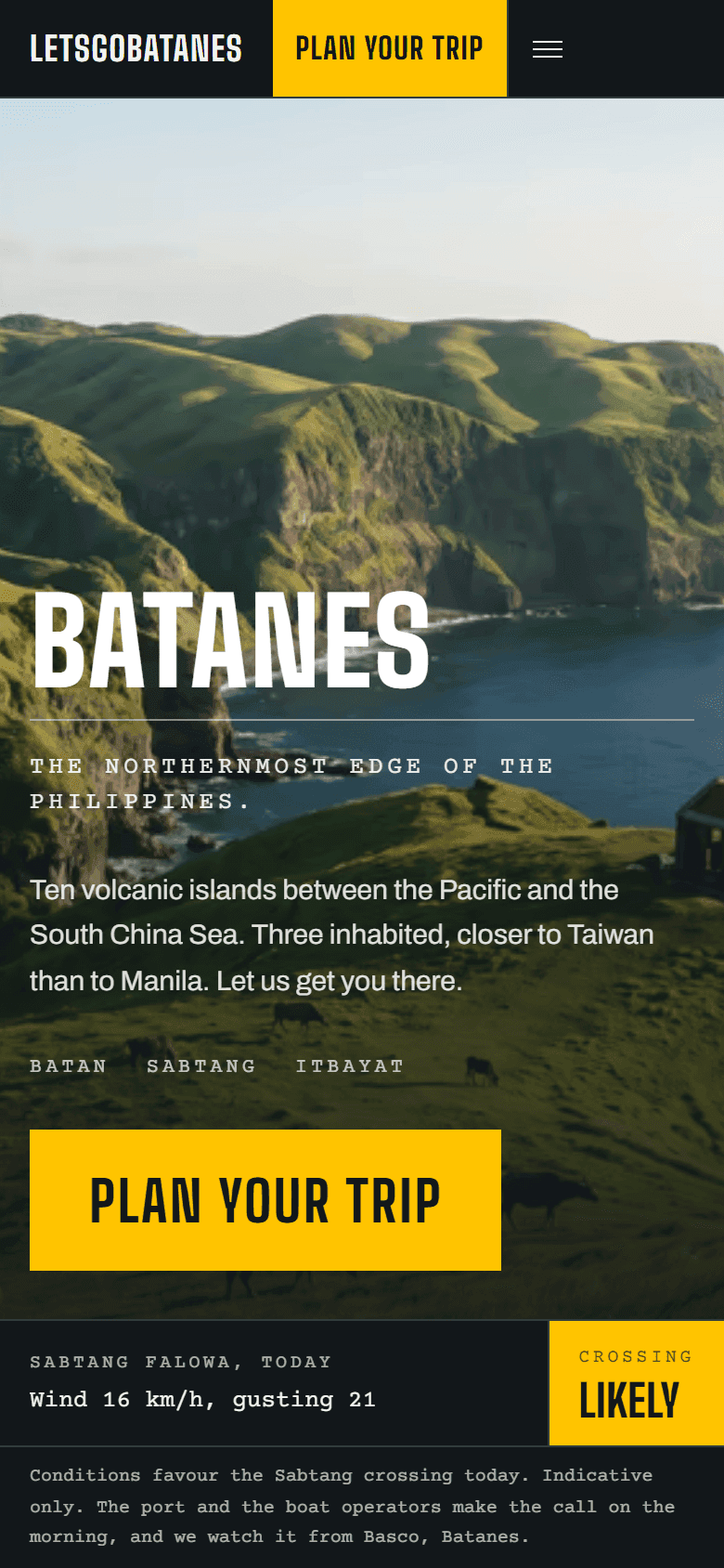 LetsGoBatanes shown on a phone.
